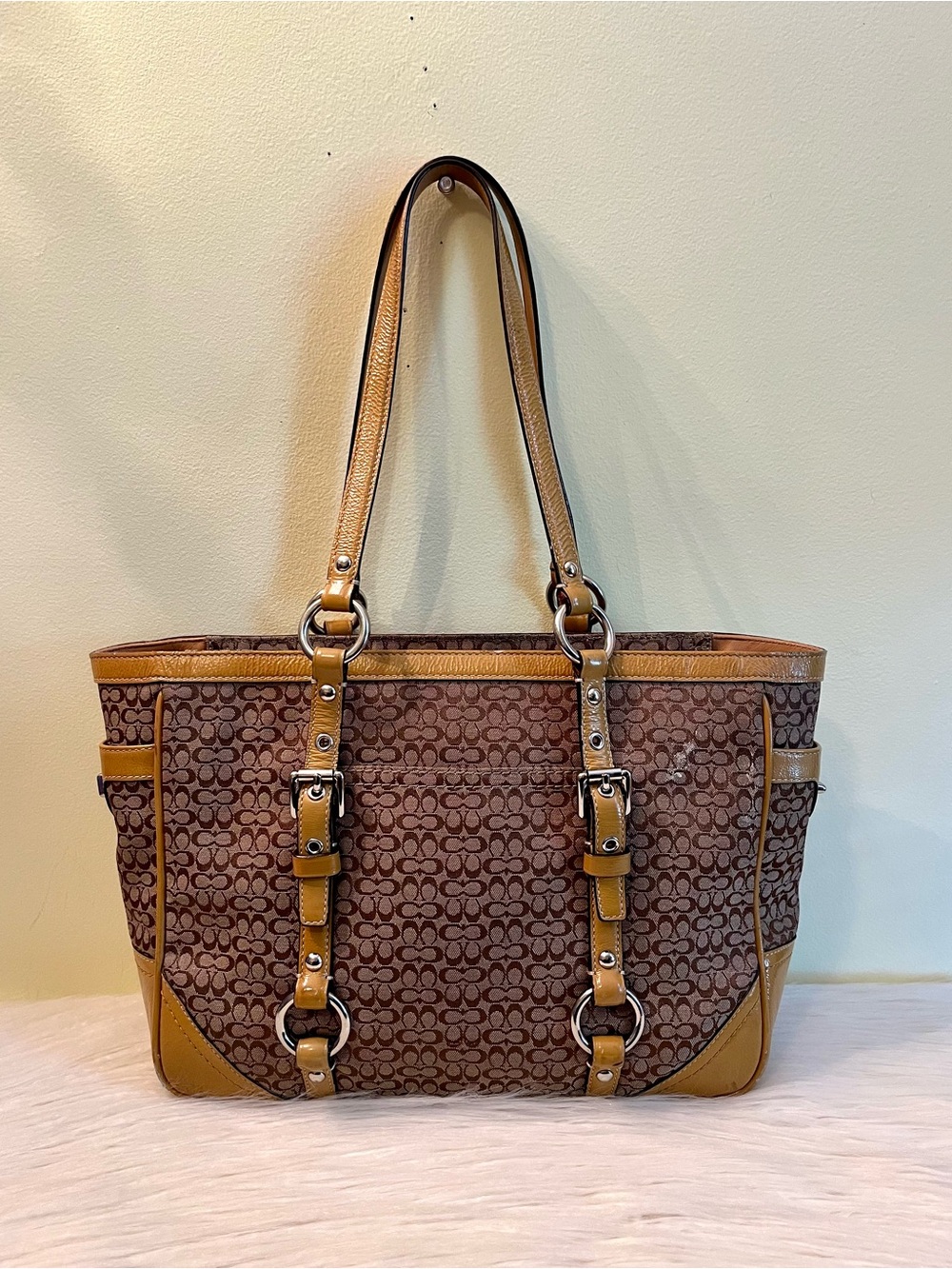 Vintage Coach Gallery East West Signature Tote Bag